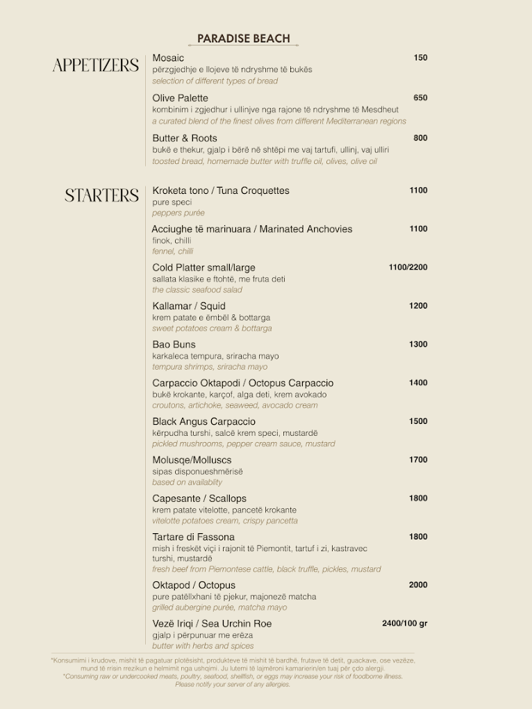 Restoranti Paradise Beach