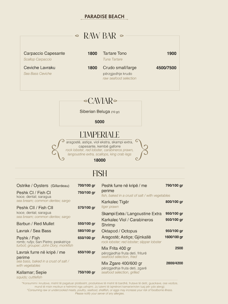 Restoranti Paradise Beach