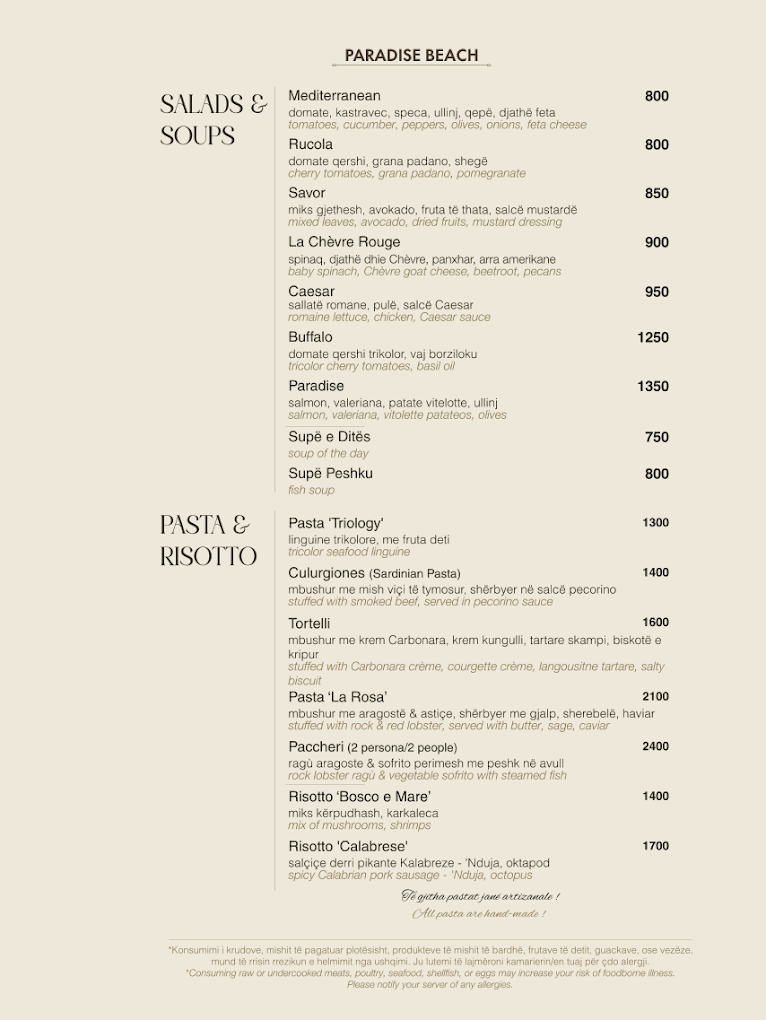 Restoranti Paradise Beach